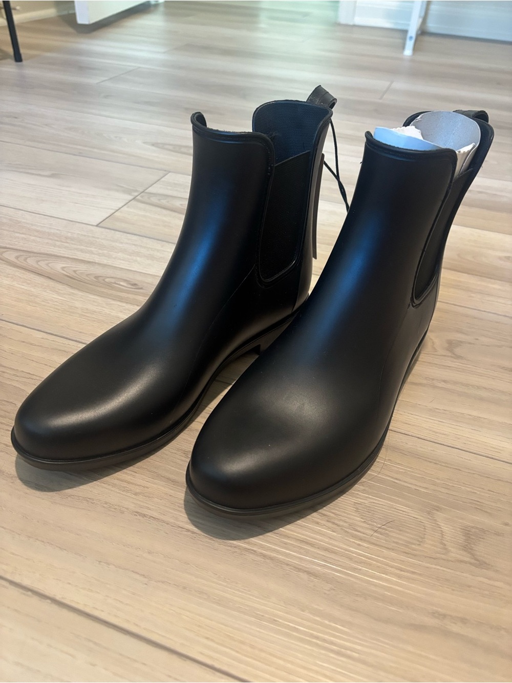 a new day Black Chelsea Rain Ankle Boots